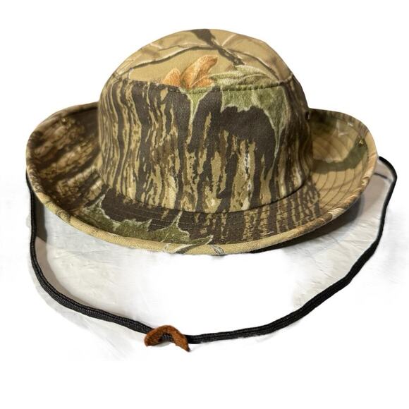 Vintage RealTree Camouflage Bucket Hat Outdoor Hunting Size L USA Made - Picture 5 of 14